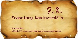 Franciscy Kapisztrán névjegykártya